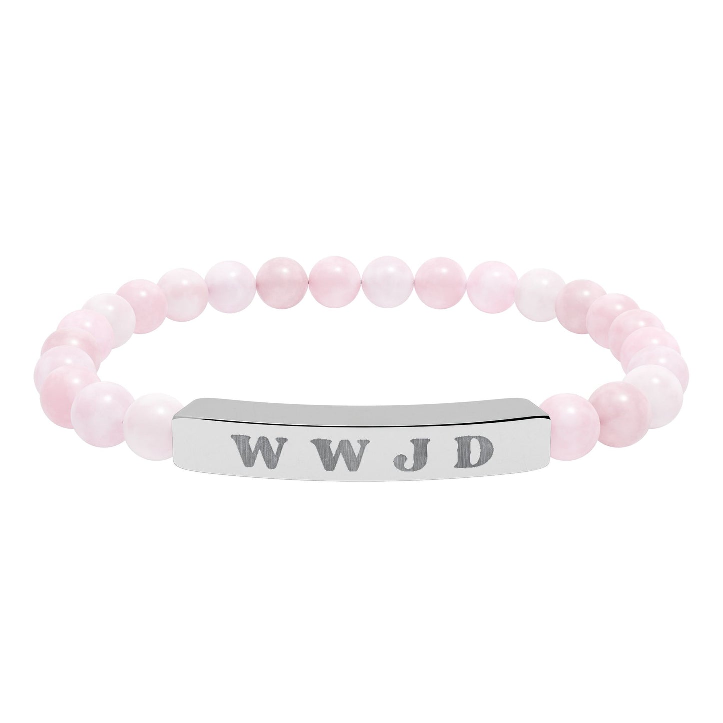 WWJD Natural Stone Stretch Bar Bracelet