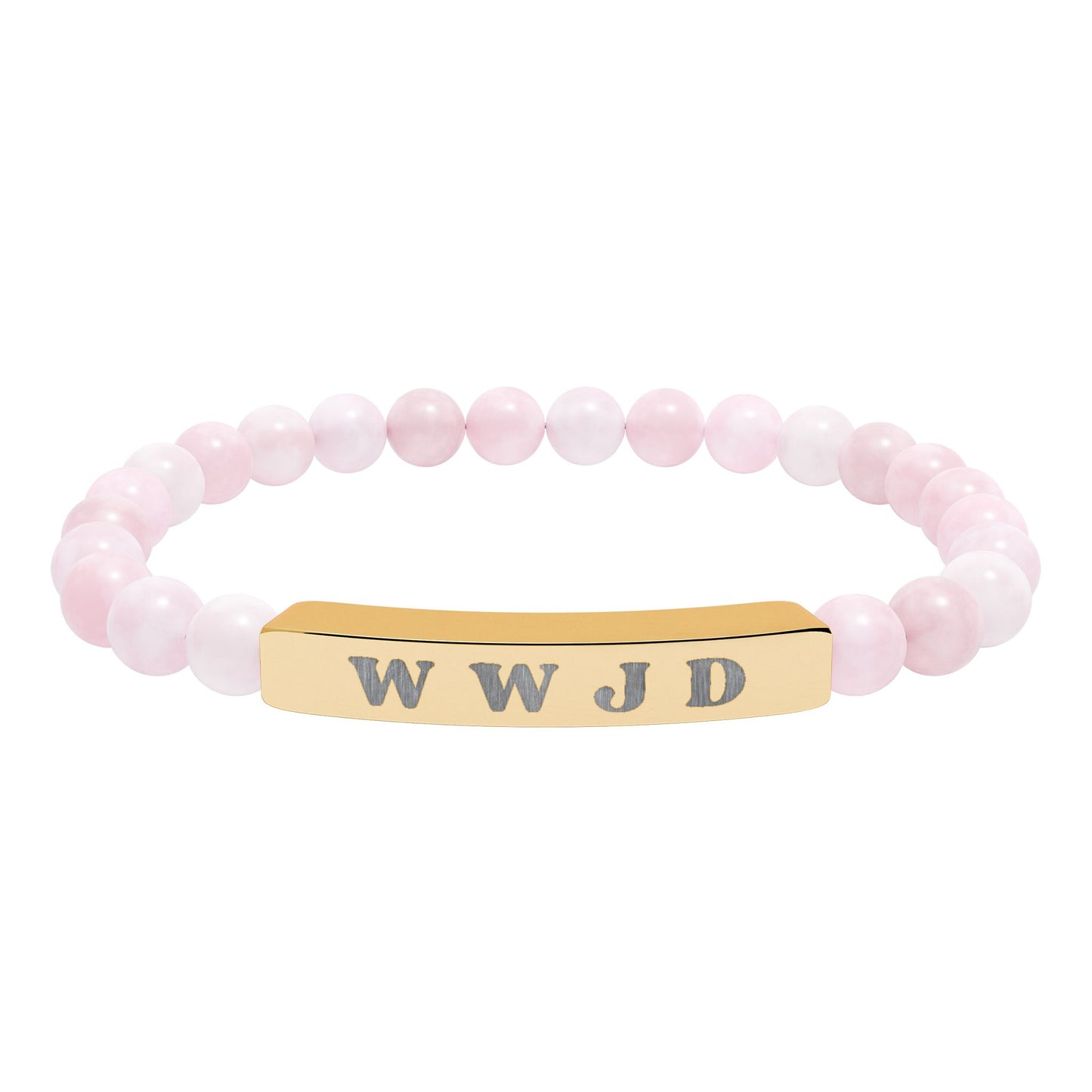 WWJD Natural Stone Stretch Bar Bracelet