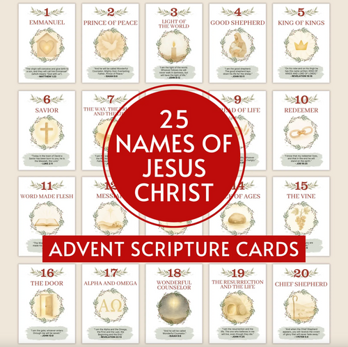 25 Names of Jesus Advent Calendar Cards