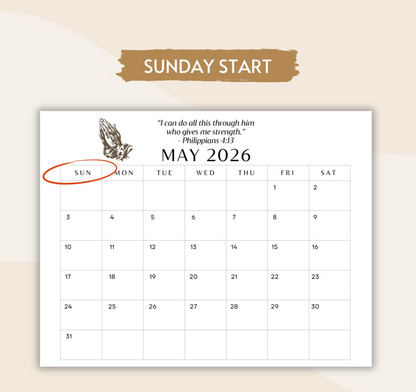 2026 Bible Verse Calendar