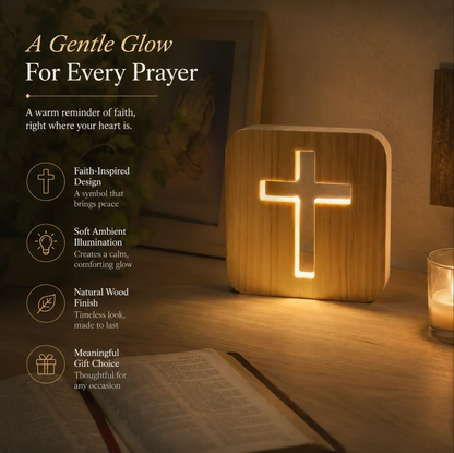 RootedinFaith - Wooden Cross Lamp
