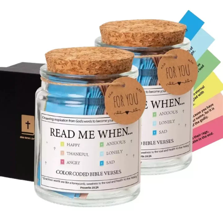 Handmade 90 Day Bible Verse Jar (Free Christian Gift Box)