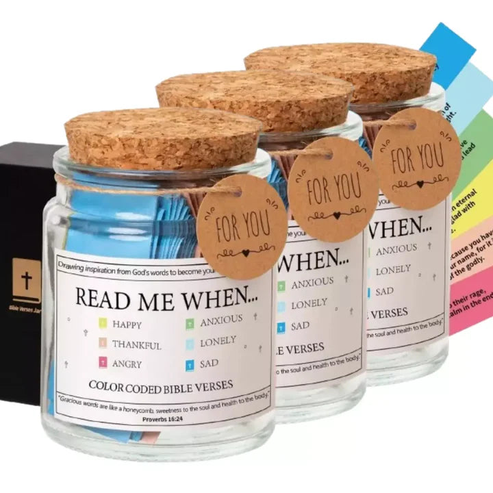 Handmade 90 Day Bible Verse Jar (Free Christian Gift Box)